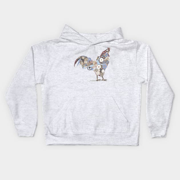 Chicken Alarm Kids Hoodie by huebucket